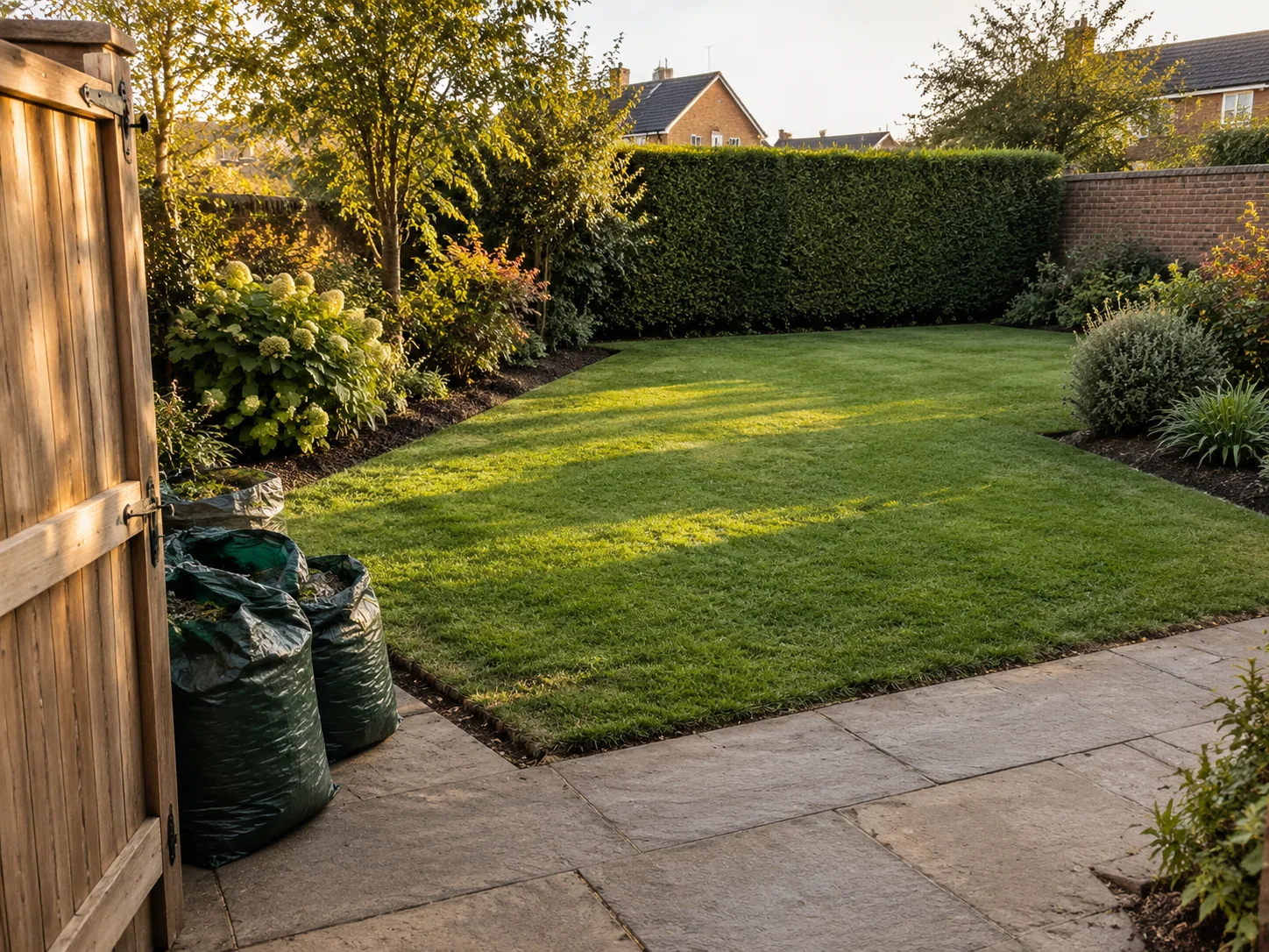 the same back garden, cleared
